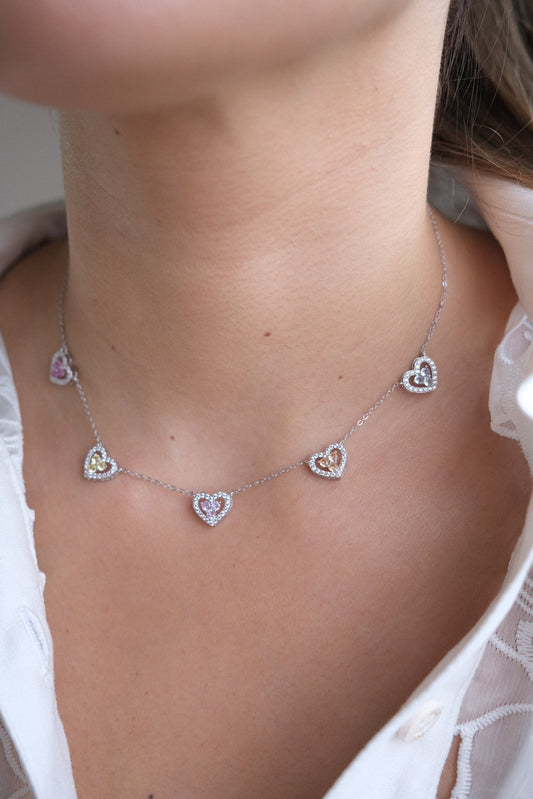 Cadena Corazones Multicolor