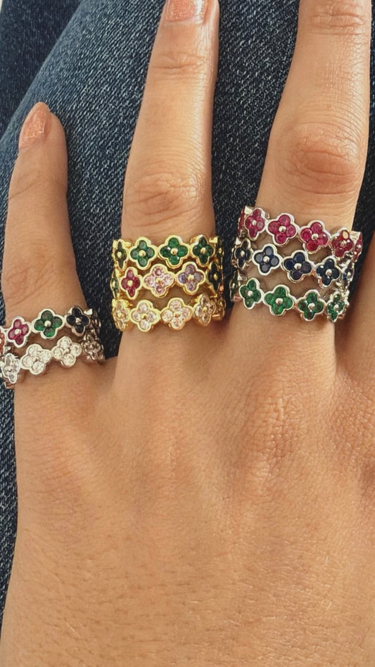 Anillo Estefania Dorado Diamante