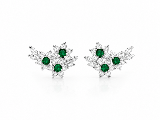 Aretes Dahlia Esmeralda