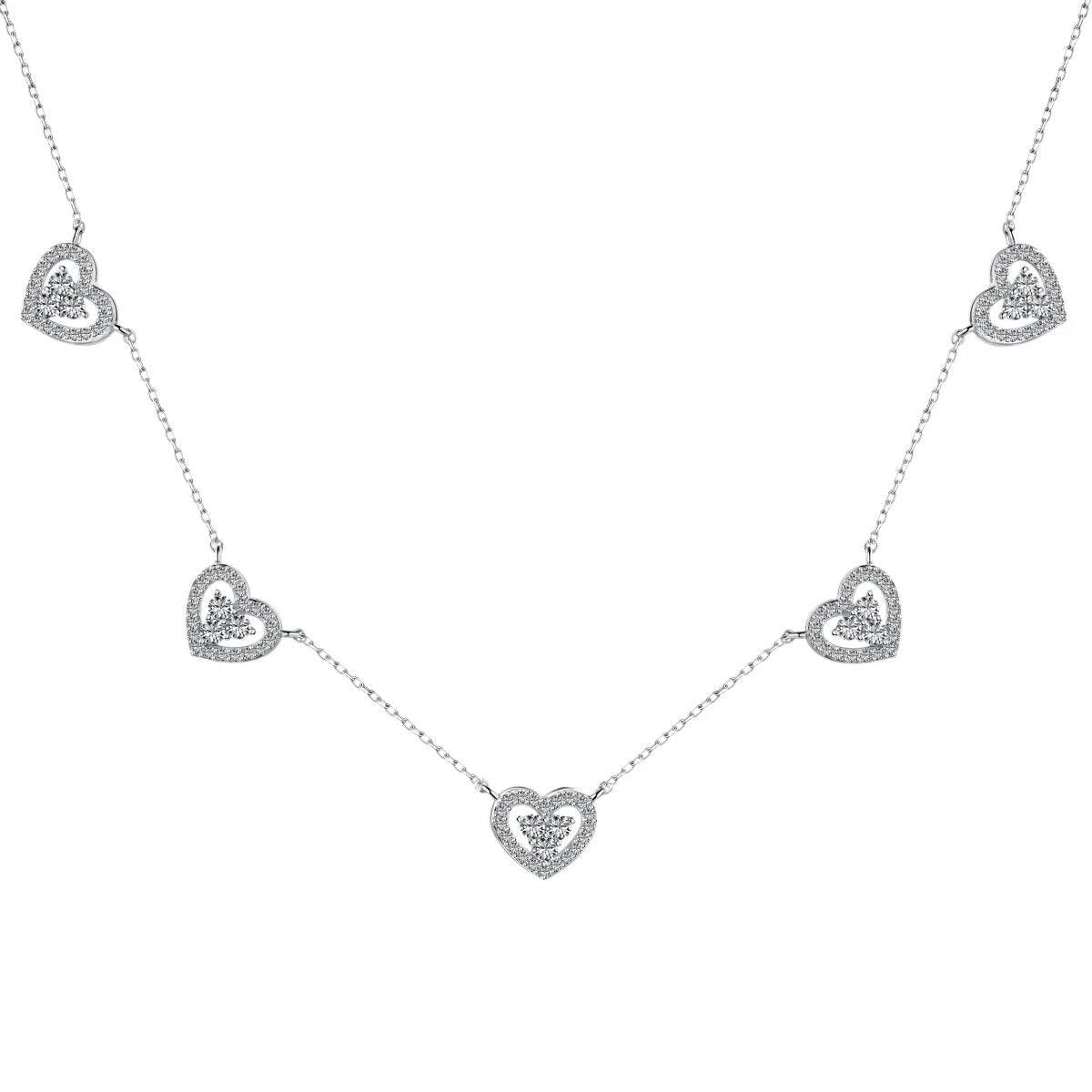Cadena Corazones Plata