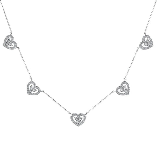 Cadena Corazones Plata