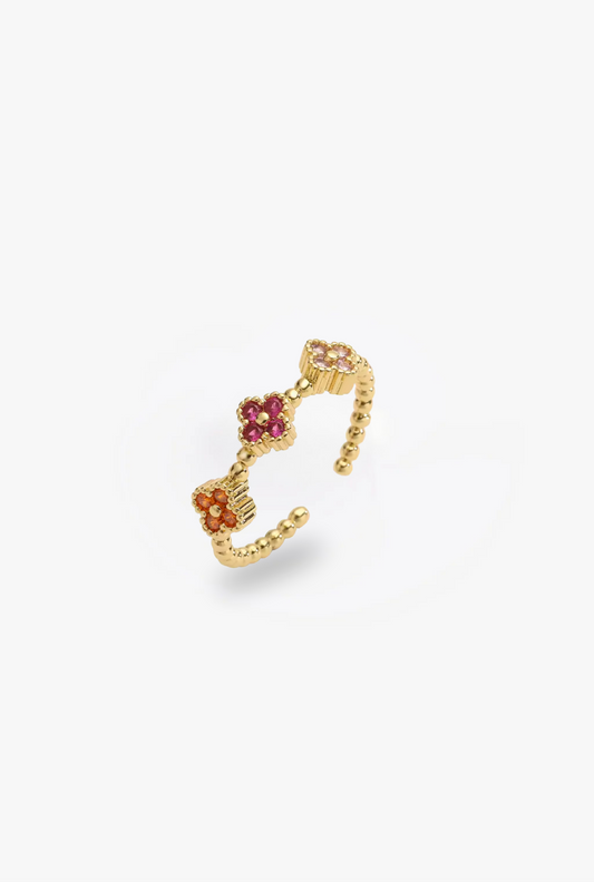 Anillo Estefania Mini Dorado Multicolor