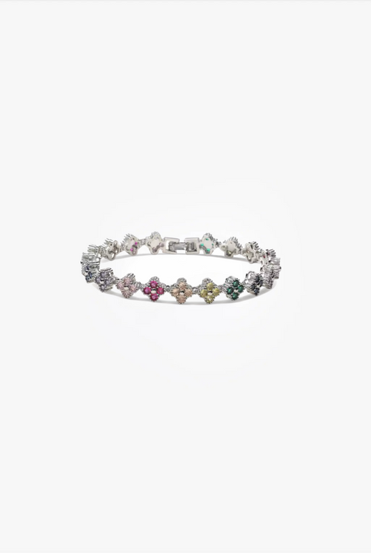 Pulsera Estefania Plateada Multicolor