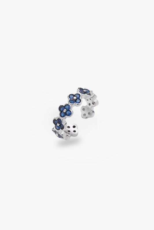 Anillo Estefania Plateado Azul