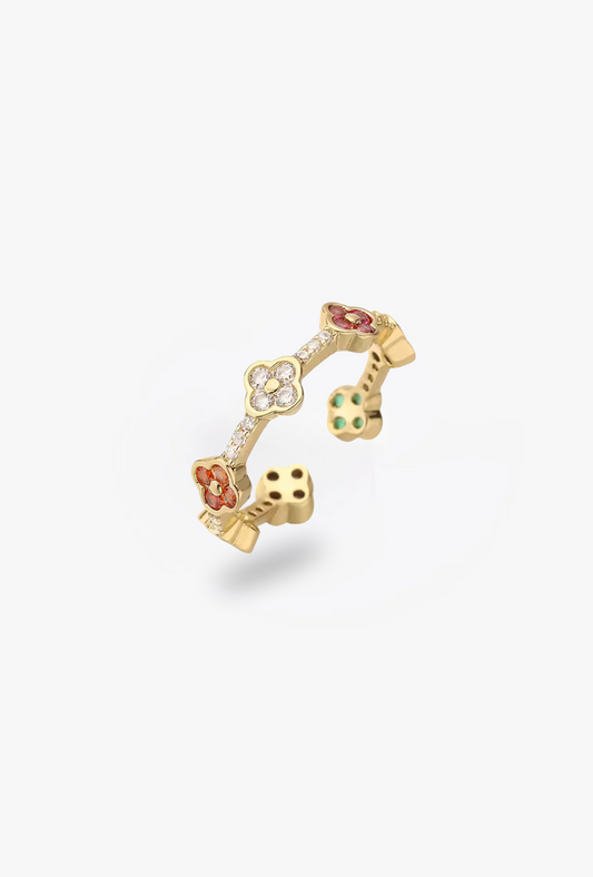 Anillo Estefania Mini Multicolor Dorado