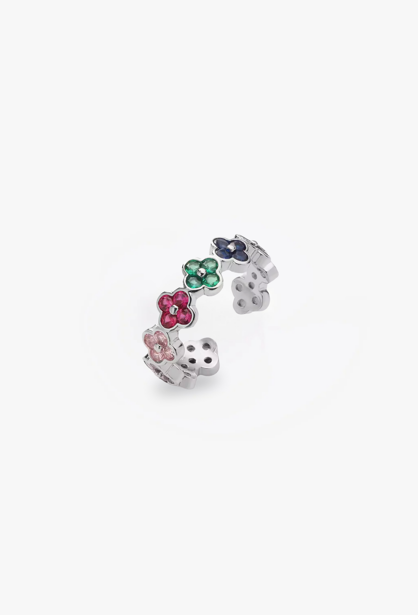 Anillo Estefania Plateado Multicolor