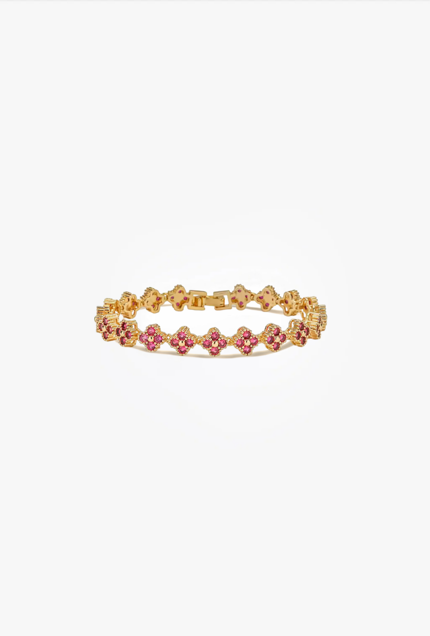 Pulsera Estefania Dorada con Rubi