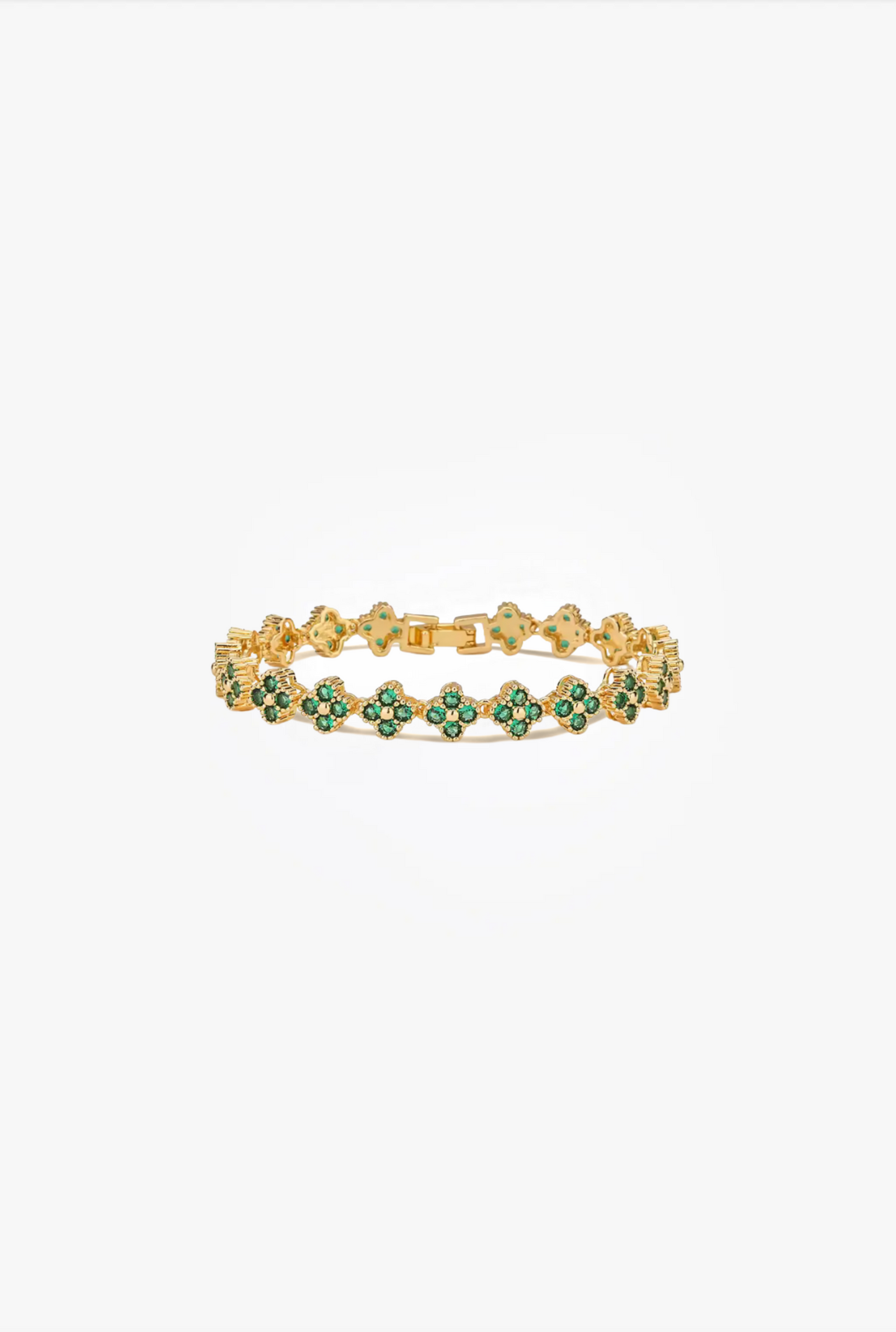 Pulsera Estefania Dorada con Esmeralda