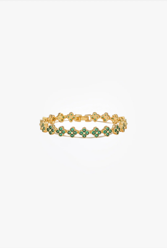 Pulsera Estefania Dorada con Esmeralda