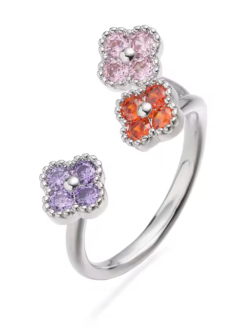 Anillo Estefania Plateado Multicolor Edicion Limitada