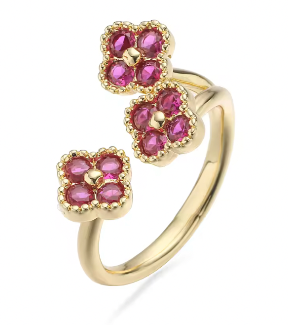 Anillo Estefania Dorado Rubi Edicion Limitada