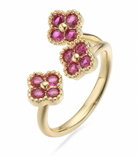 Anillo Estefania Dorado Rubi Edicion Limitada