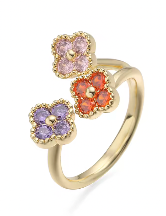 Anillo Estefania Dorado Multicolor Edicion Limitada