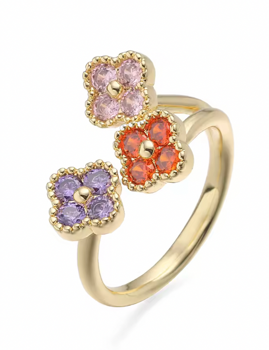 Anillo Estefania Dorado Multicolor Edicion Limitada