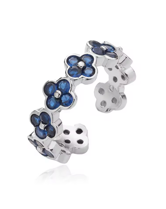 Anillo Estefania Plateado Azul