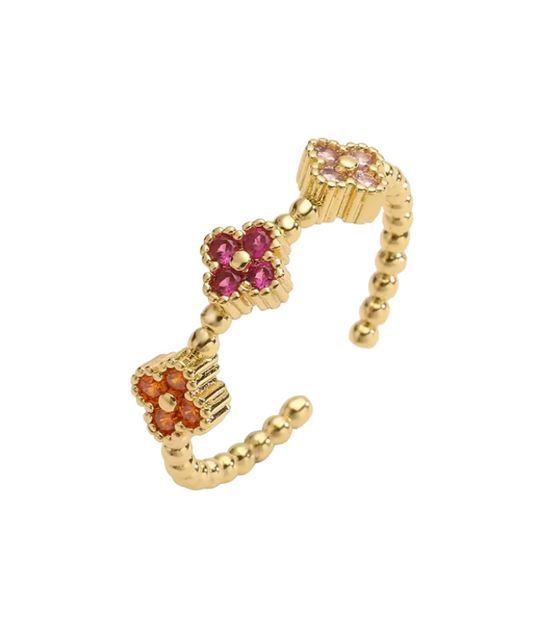 Anillo Estefania Mini Dorado Multicolor