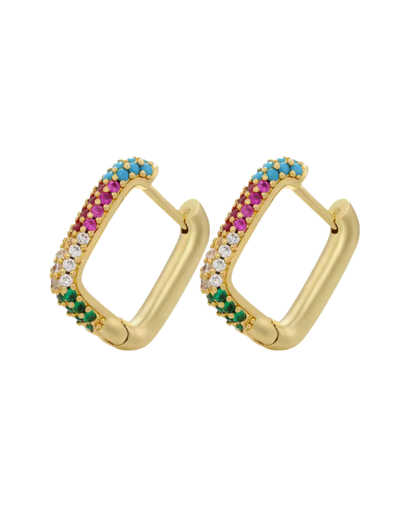 Lenna Hoops Dorado Multicolor