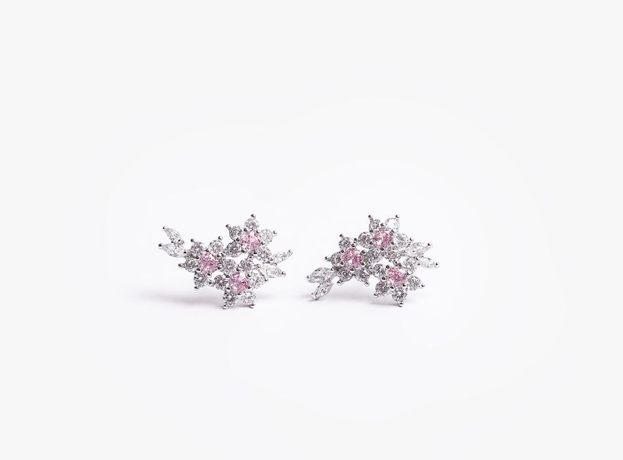 Aretes Dahlia Rosa