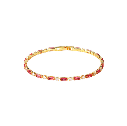 Pulsera Claire Rubi Dorada