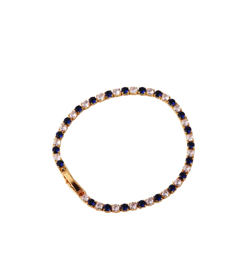 Pulsera Puntos Dorada Zafiro