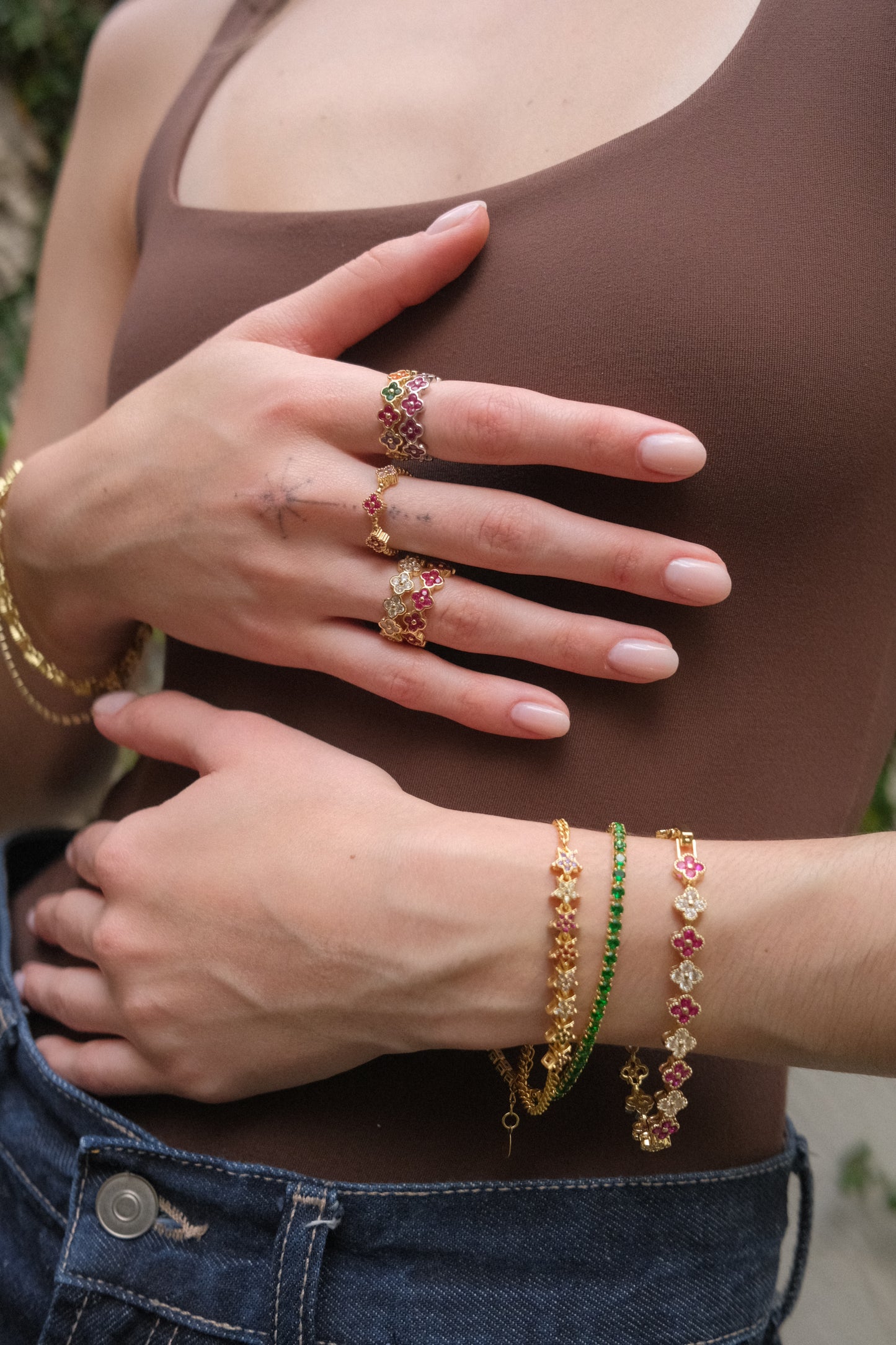 Pulsera Infinito Esmeralda