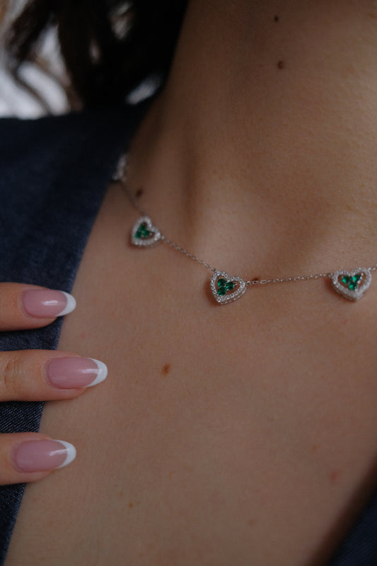 Cadena Corazones Verde