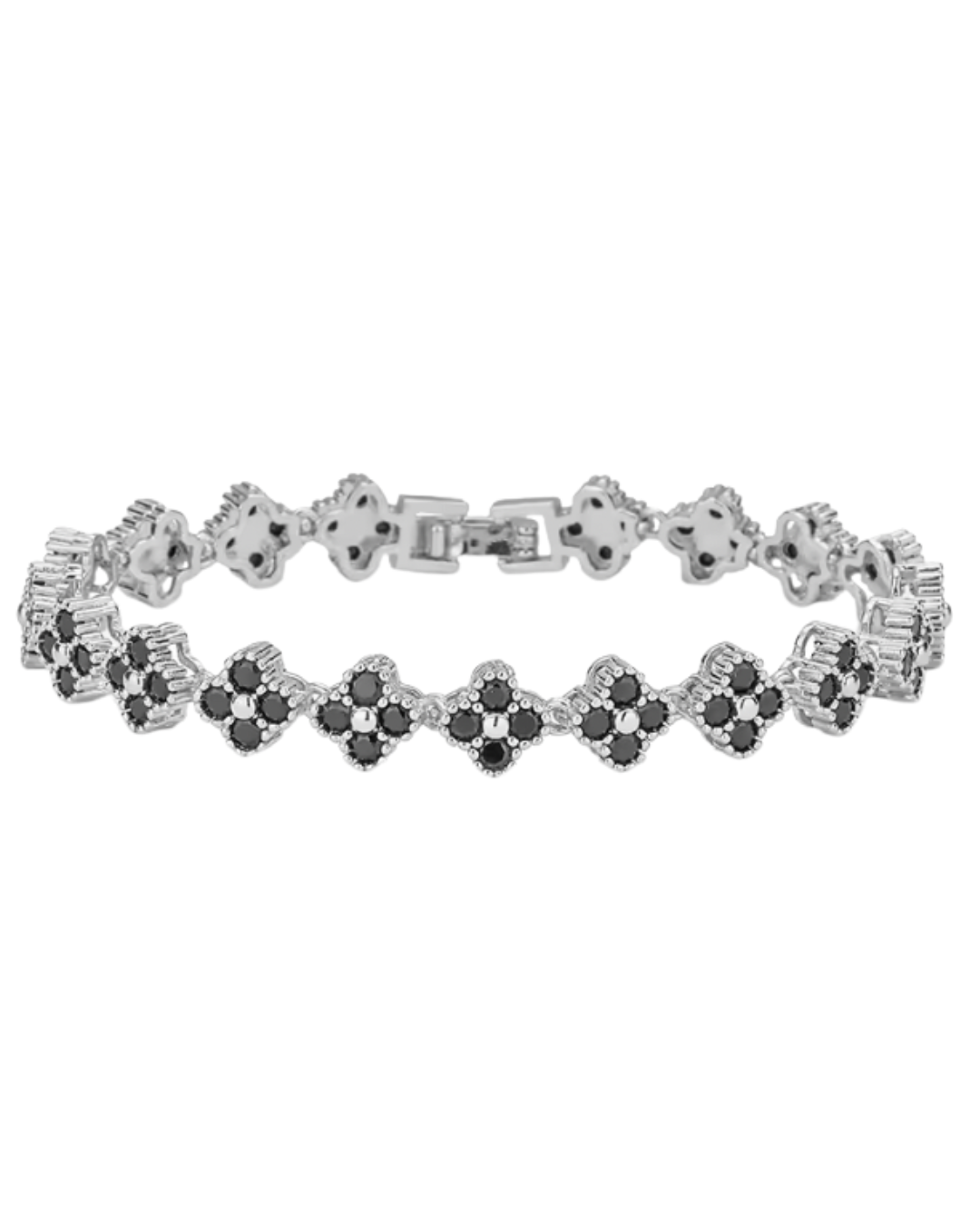 Pulsera Estefania Plateada Negro