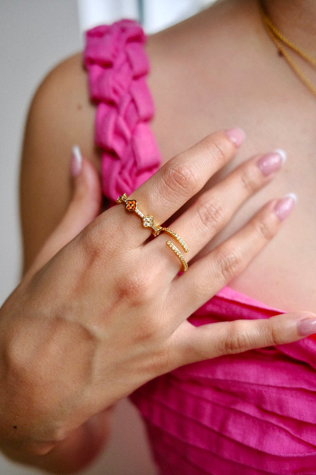 Anillo Estefania Mini Multicolor Dorado