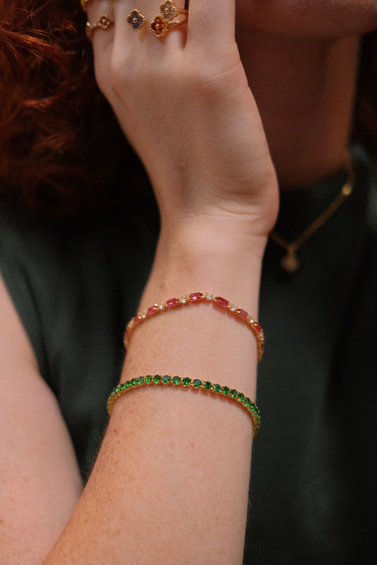 Pulsera Claire Rubi Dorada